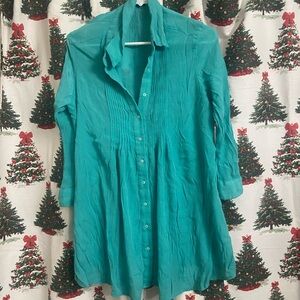 Alfani Turquoise Button-Down Women's Shirt